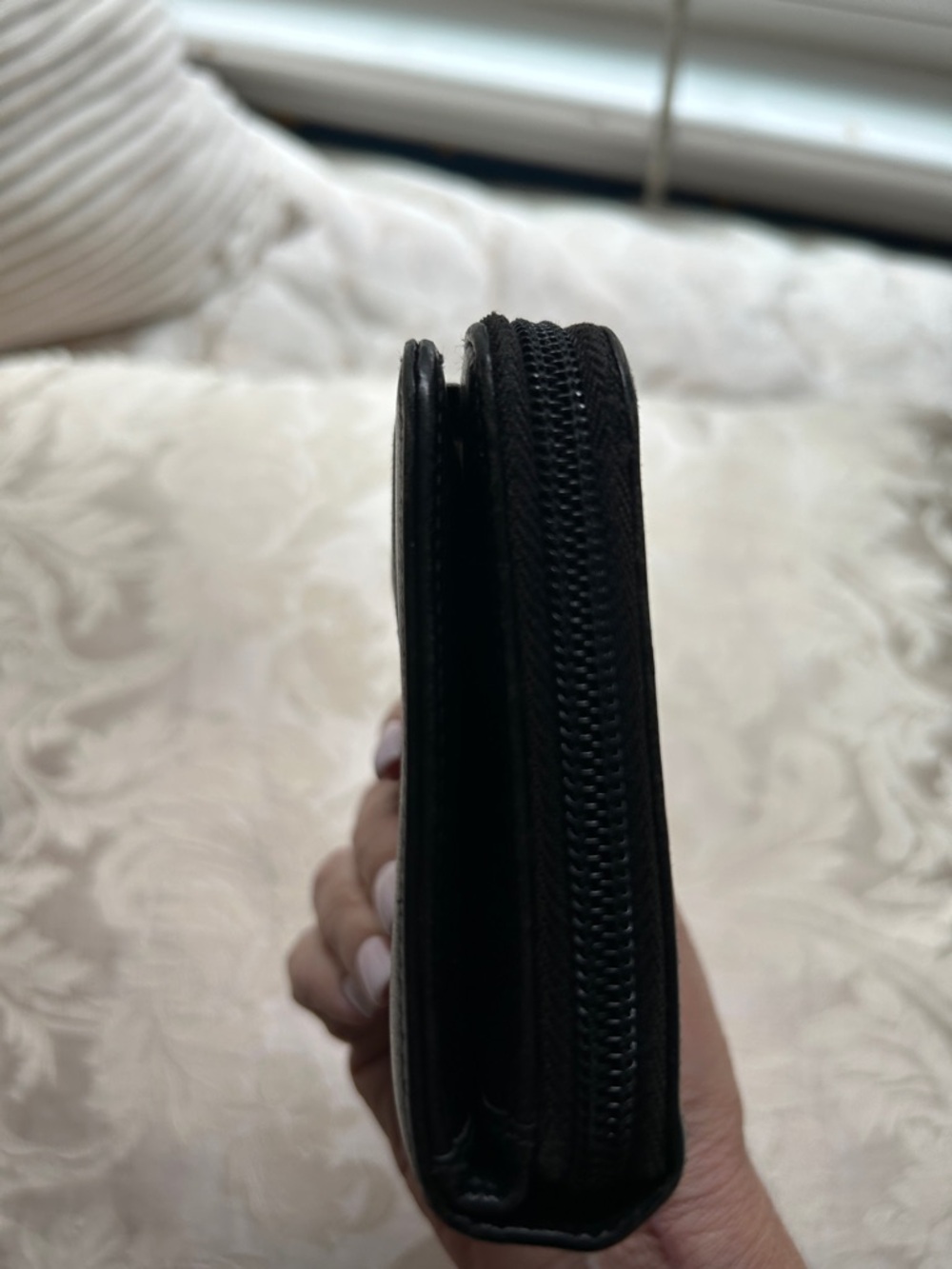 7039. Authentic Prada Black Saffiano Leather Zip-Around Wallet. - Picture 9 of 11